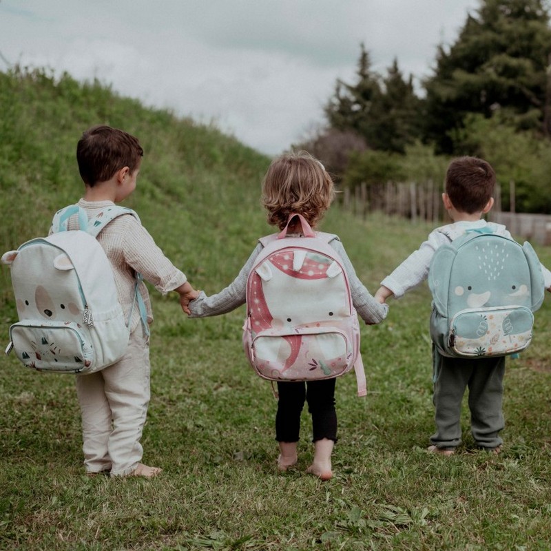 Zaino orso polare per bambini in formato A4 realizzato in cotone